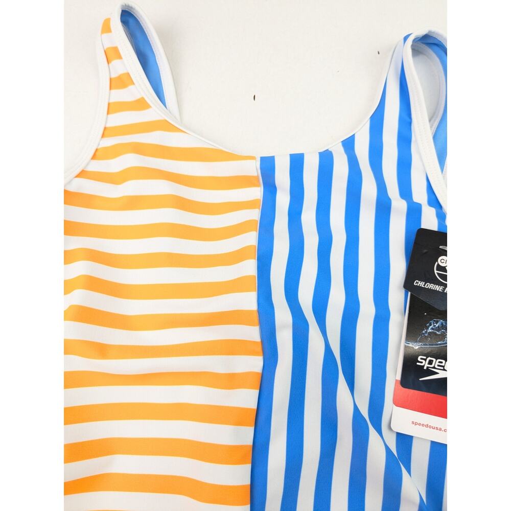 Speedo Girls Mandarin Peel One-Piece Swimsuit - 10 Girls - Picture 3 of 5